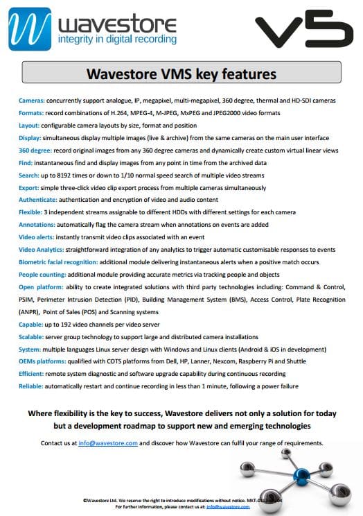 Wavestore VMS Key Features